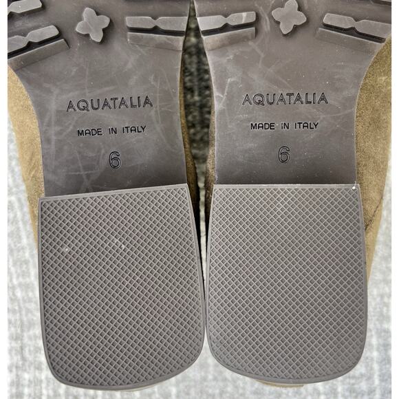 AQUATALIA Fantina Waterproof Suede Ankle Boots Olive Green Women's Size 6 US - Picture 8 of 12